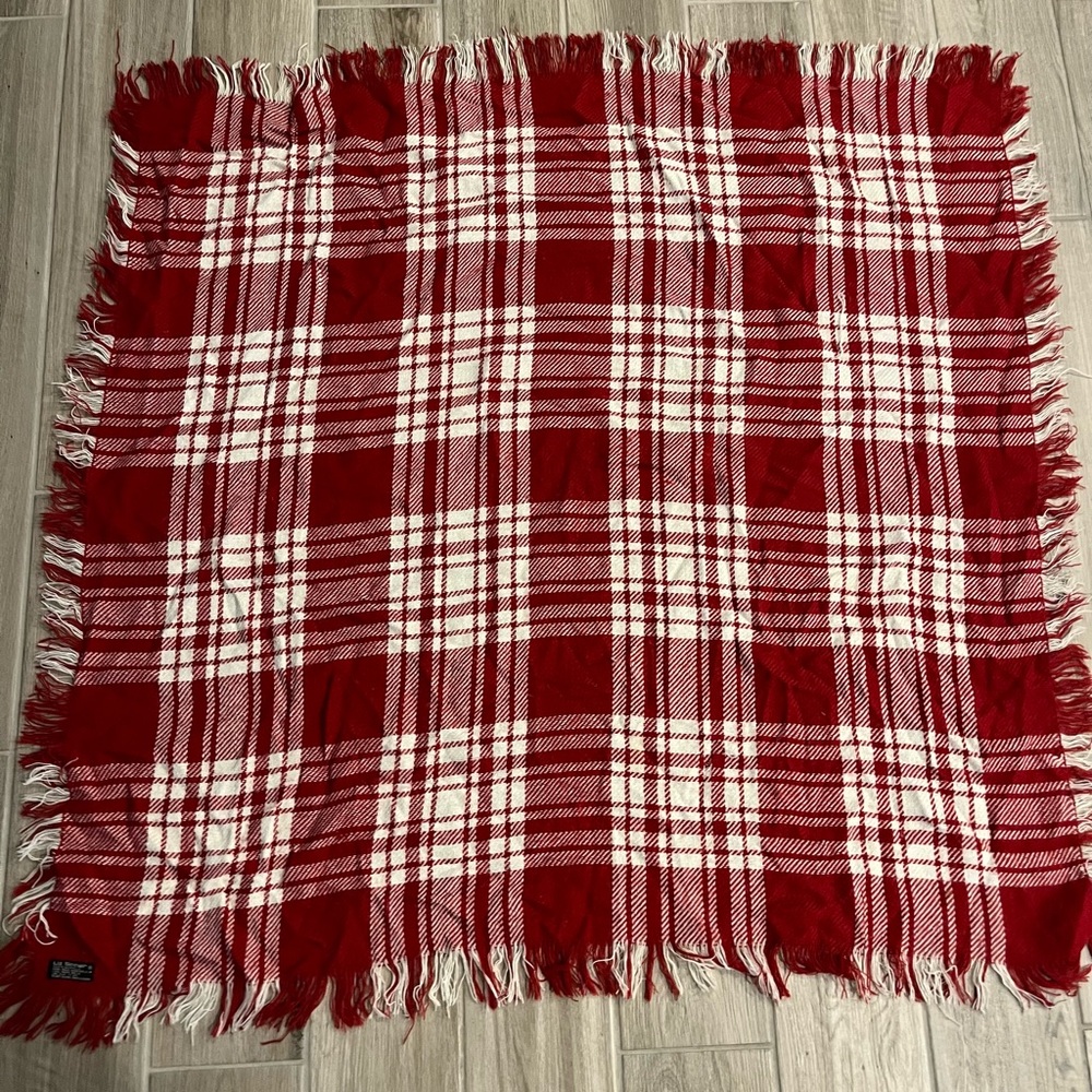 Cozy Red and White Plaid Wrap
